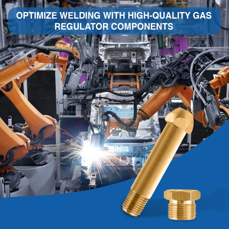 CGA-580 Nut & 3" Nipple - Regulator Inlet Bottle Fitting for Helium Argon Nitrogen - Brass Construction Threaded Design - Perfect for Gas Cylinders & Welding | 3"x1/4 NPT
