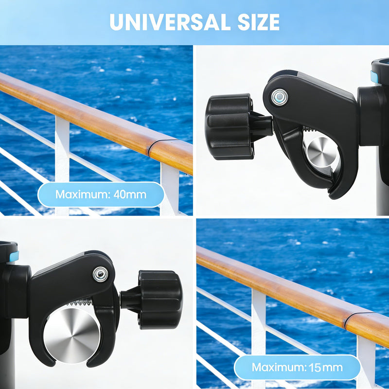 Boat Rail Cup Holder for Boat Rails,Bimini Pole,Grab Bar - Fits 30 to 40oz Tumblers Boat Accessories Gift for PWC, Jet Ski, Sea-Doo(1PCS) Pack of 1