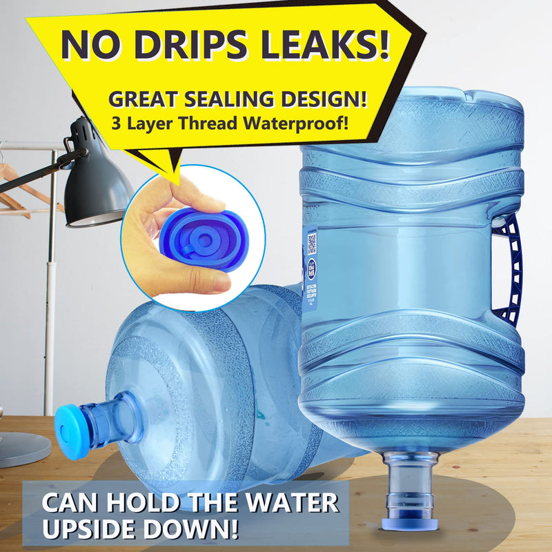 3 and 5 Gallon Water Jug Cap Reusable，Food Grade Silicone Replacement Gallon Caps for 55mm Bottle and Water Dispensers，Non-Spill 5 Gal Water Jug Cap Replacement Cover（3 Pack） Ordinary 3 Packs
