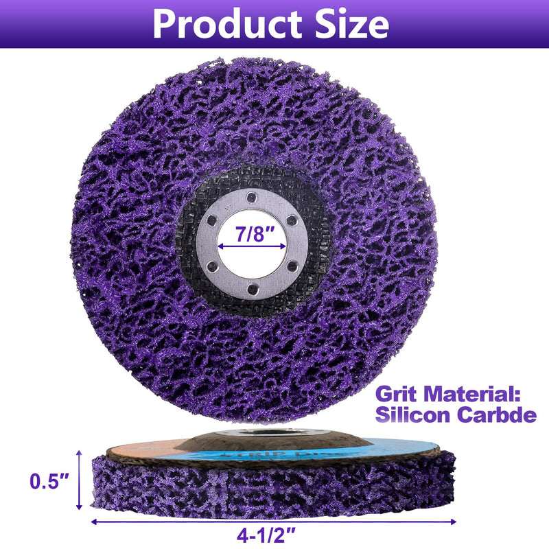 5 Pack Strip Discs Stripping Wheel for Angle Grinder, 4-1/2" x 7/8" Strip Discs Stripping Wheel, Clean and Remove Paint Coating Rust Welds Oxidation 5
