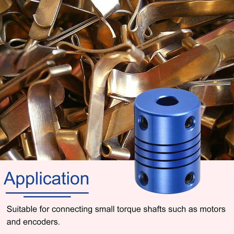uxcell 5Pcs 4mm to 6mm Aluminum Alloy Shaft Coupling L25xD18 Flexible Coupler with Screws Beam for 3D Printer CNC Machine DIY Encoders and Motors Shaft,Blue 5