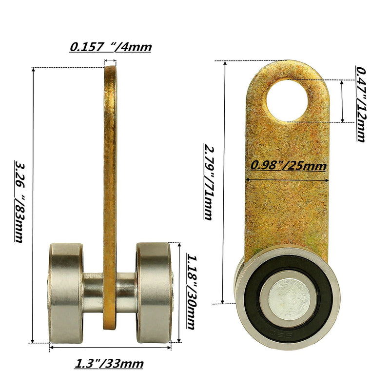 BiJun 2 Wheel Trolley Assembly Roller,Unistrut Rollers Two Bearing Trolley Assembly for Use with 1-5/8" Wide and All1-5/8 Ortaller Strut Channel 4pc