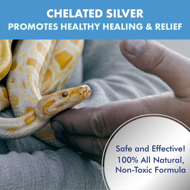 PetSilver Reptile Wound Spray with Chelated Silver - Relief of Skin Issues, Burns, Sores, and Scale Rot - Treatment for Snakes & Lizards - Reptile Wound Care - Non-toxic & Safe - Made in USA - 2 fl oz 2 oz - PawsPlanet Australia