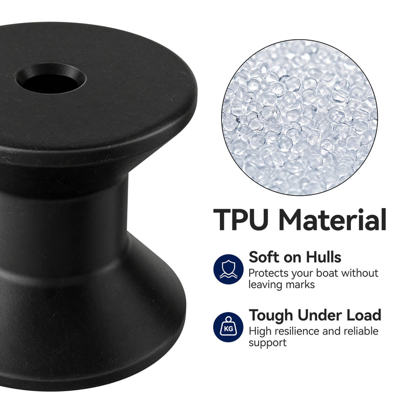 Boat Trailer Bow Stop Roller 3" × 1/2", Bow Roller for Boat Trailer, Protective Front Winch Roller, Wear-Resistant Guide Roller