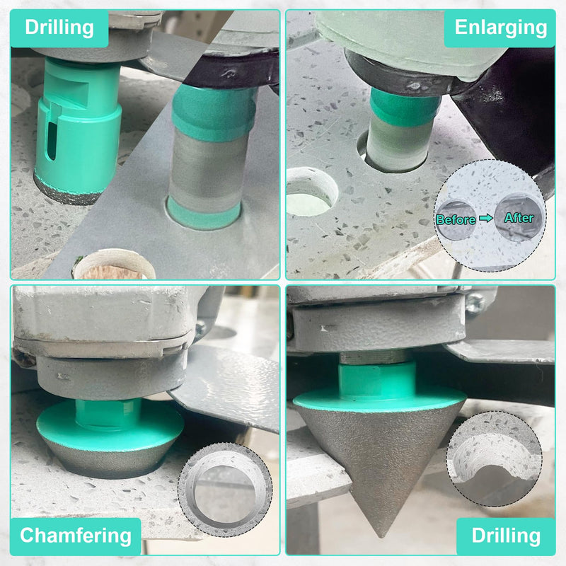 Diamond Core Drill Bits - 5/8"-11 Thread for Porcelain Tile, Ceramic, Marble, Brick, Concrete (35mm, 25mm, 50mm Chamfer Bits)