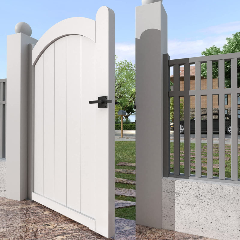 JUBEST Double Side Gate Latch, Heavy Duty Swinging Door Latch Gate Hardware for Left Inswing Outdoor Fence, Wooden Gates, Pool Gate, Backyard, Garden GL01