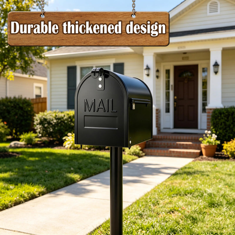 RUBII Magnetic Mailbox Door Replacement, 6 1/4" x 8 1/4" Snap-in Mailbox Door Panel, Black Metal Mail Box Doors for Outdoor Residential Brick Mailbox Doors Repair 1 Pcs