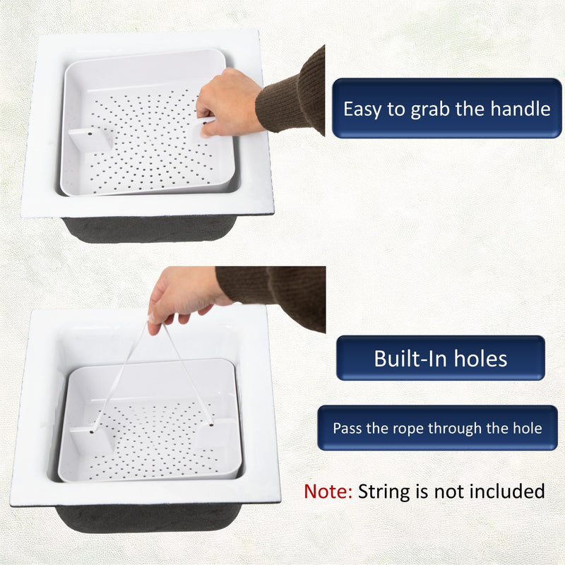 4 Pcs 8.5" ABS Floor Sink Commercial Drain Cover Strainer Drop-in Basket ABS x4