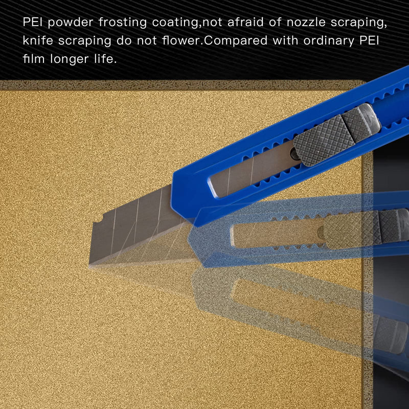 Double Sided Textured PEI Sheet for Voron 2.4,355x355mm/13.9x13.9inch,Flexible Spring Steel Build Platewith Magnetic Base for Voron 2.4 350,Sovol SV03, RepRap 3D Printer.