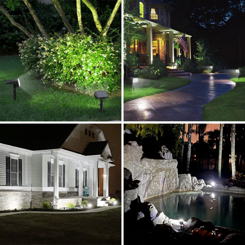 WELALO Solar Spot Lights Outdoor, [6 Pack/65 LED/3 Modes] Solar Landscape Spotlights, Solar Powered Christmas Halloween Lights, IP68 Waterproof Wall Lights for Walkway Yard Garden Driveway(Cool White) 6 Pack Cool White
