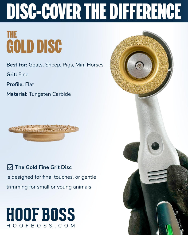 Gold Fine Grit 2" Disc - Precision Hoof Trimming Disc for Smooth Finishing - Great for Goats, Horses, Sheep, Pigs, & Cattle - Replacement for Hoof Boss Tools