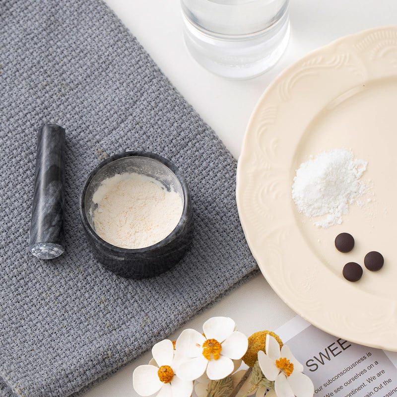 Pill Crusher, Mini Marble and Pestle, Pill Crusher Grinder Fine Powder, Arthritic Hands Pill Grinder (Marble Pill Grinder Only) Marble Pill Grinder Only