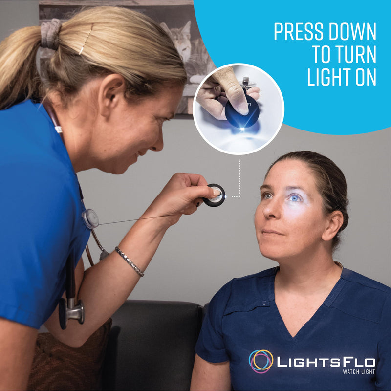 2-in-1 Watch Light for Nurses, Retractable Clip-on Design with Pulse Check Light, Silicone Cover