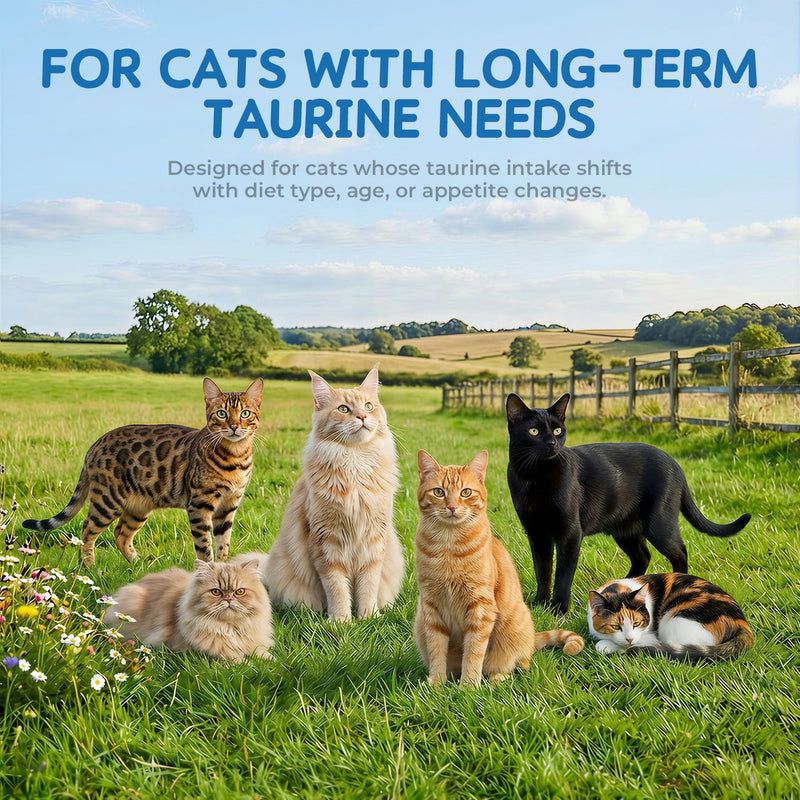Taurine Powder Supplement for Cats, Daily Amino Acid Support for Heart Function, Vision & Feline Metabolism, Cat Supplement for Balanced Nutrition (60 g) 60 g