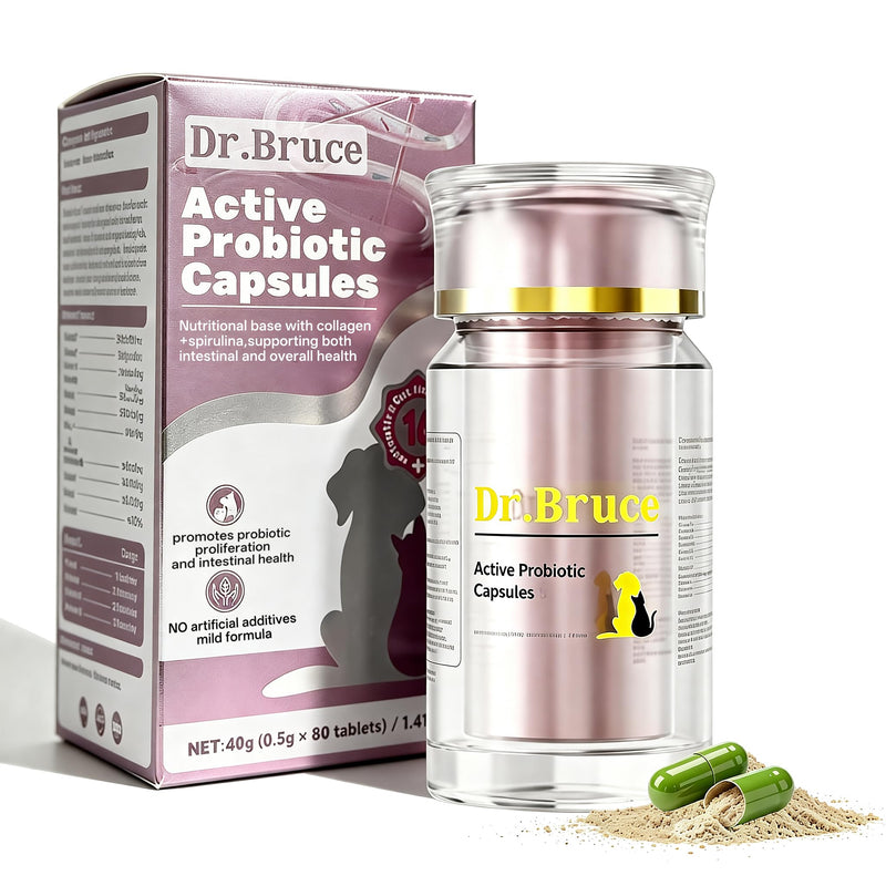 Probiotics for Dogs & Cats, Daily Digestive & Gut Health Supplement, 7 Strains & 3 Prebiotics, Supports Stool Balance, Occasional Diarrhea & Gas, Collagen & Spirulina for Skin Health & Itch Support