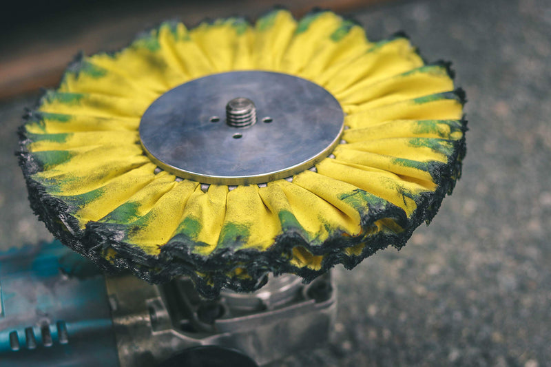 Renegade Products Buffing Wheel 10" Dia X 5/8 Arbor 16 Ply Yellow Treat for Polishing Aluminum and Stainless