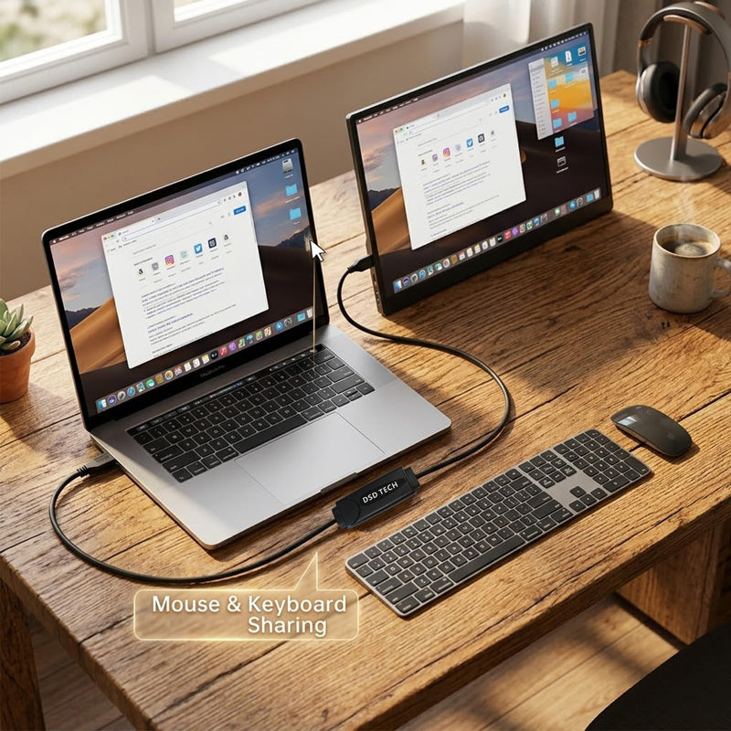 DSD TECH SH-K03A USB 3.0 Data Link Cable, 5Gbps Fast File Transfer & KM Sharing, Win and Mac, 10ft