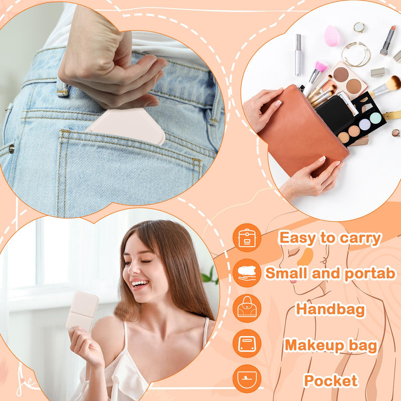 12 Pcs Compact Portable Mirror Bulk Handheld Folding Pocket Makeup Mirror 4.2'' Travel Ultrathin Mirrors for Camping Home Office Sleepover Party Women Mom Party Gift (Rectangle,White,Black) Rectangle White,black 12
