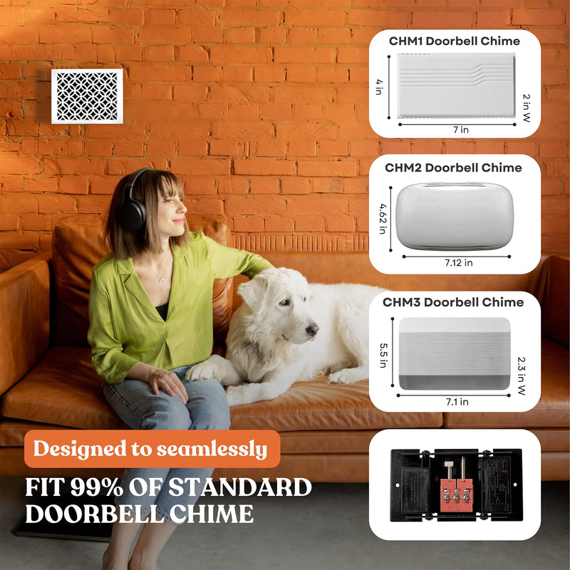 Doorbell Chime Cover Box Only, Aesthetic Wooden Door Bell Chime Box Design Cover for Home Upgrades, Easy Install Decorative Doorbell Cover Box Only, Universal Fit Door Bell Cover, White