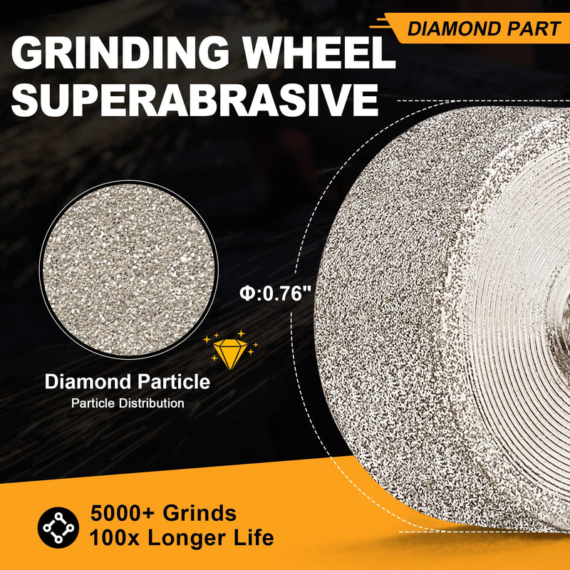 Diamond Sanding Bits for Dremel Rotary Tool, Grinding Stone Sanding Drill Bits with 1/8" Shank Gift for Craft Lovers - Metal & Woodworking/DIY Craft Making - 150 Grit 1 Pack 0.76" x 0.76" x 0.4" - 1 Pack