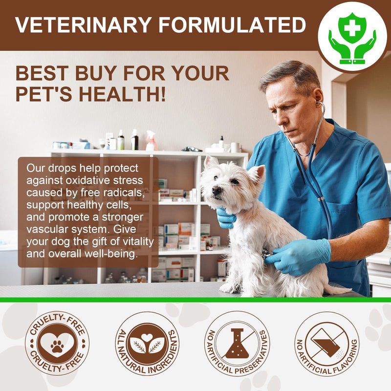Turkey Tail Mushroom for Dogs, Dog Mushroom Supplement, Mushroom Drops for Dogs, Support Immune Health, Digestive & Joint Mobility, Wild Mushroom Supplement for Dog, Easy to Absorbed 2 fl oz