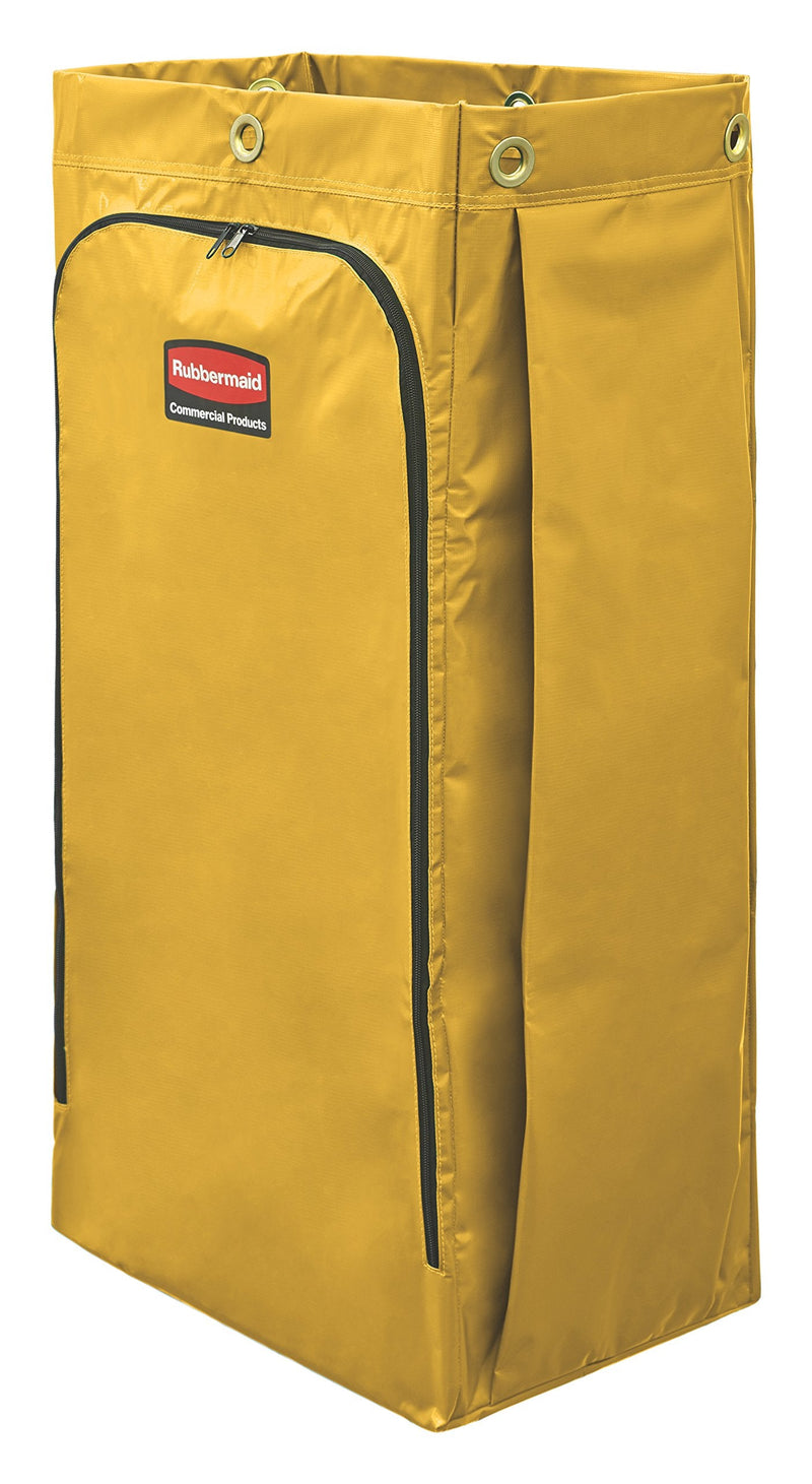 Rubbermaid Commercial High Capacity Vinyl Janitorial Cleaning Cart Bag, Waste/Trash/Laundry/Linen Collection for Restraurant/Café/Office/School/Motel/Facility, 34 Gallon, Yellow 34-Gal.