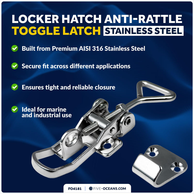 Five Oceans Toggle Latch Clamp - Adjustable Latch, Marine Locker Clamp Latch, Anti-Rattle Latch Fastener Clamp 1