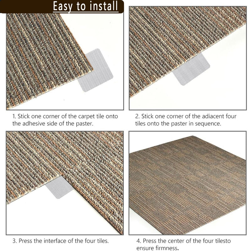 Carpet Tile Tape, Carpet Square adhesives, 4" x 4"Carpet Tile Adhesive Tabs 300 Tabs