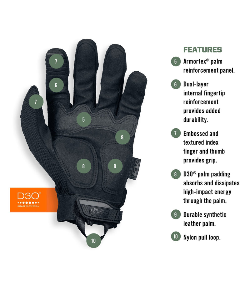 Mechanix Wear: M-Pact Covert Tactical Gloves with Secure Fit, Touchscreen Capable Safety Gloves for Men, Work Gloves with Impact Protection and Vibration Absorption (Black, Large) Black