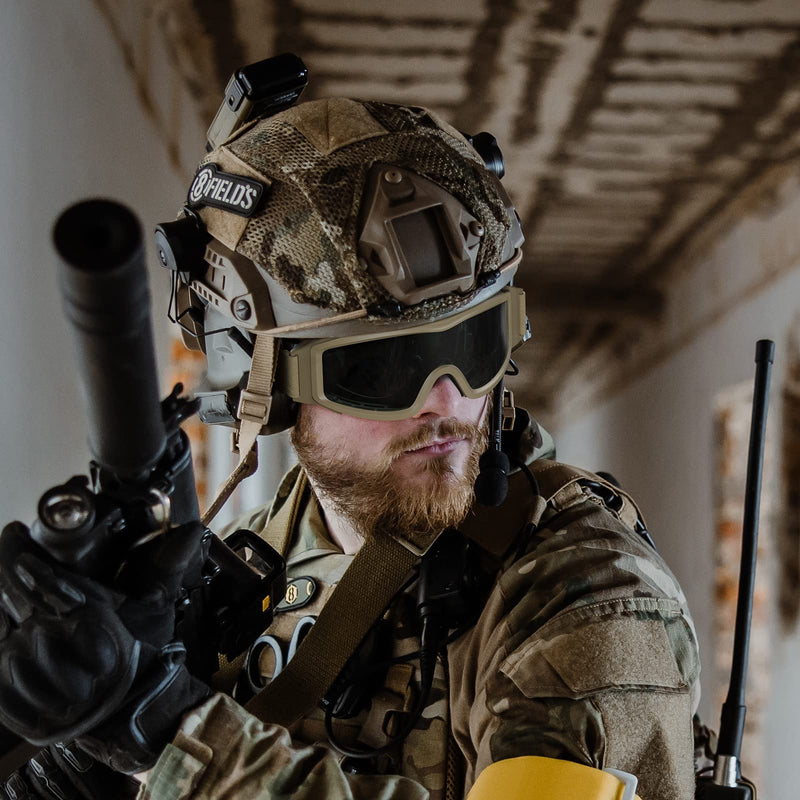 xaegistac Tactical Airsoft Goggles Anti Fog Military Glasses, Ballistic Safety Goggles for Shooting Hunting Khaki