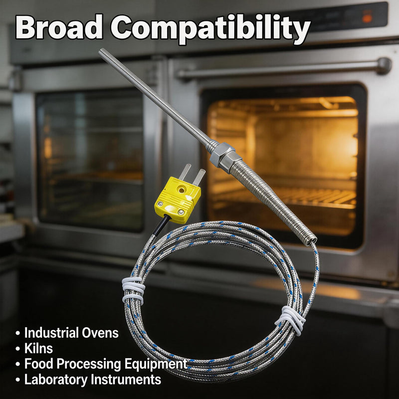 K Type thermocouple Probe M8 Thread Temperature Range -50°F to 1472°F | suitable for ovens kilns 3D printers and heating equipment