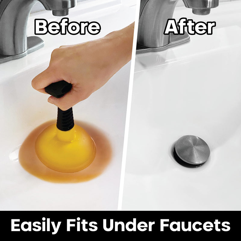 Sink Plunger, Powerful Mini Plunger with Short Handle, Easy-to-Use Small Unclogging Tool for Bathroom Drains, Shower, Bathtub, Toilet, RV and Kitchen Sink, Yellow, (6.1 x 4.2 x 2.9 Inch)