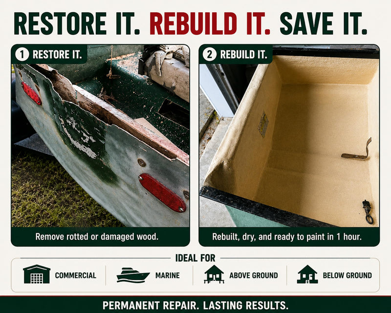 Re-Rot Wood Rot Repair Kit, 48 oz Penetrating Epoxy with Wood Flour Filler & Tools 48 Ounce