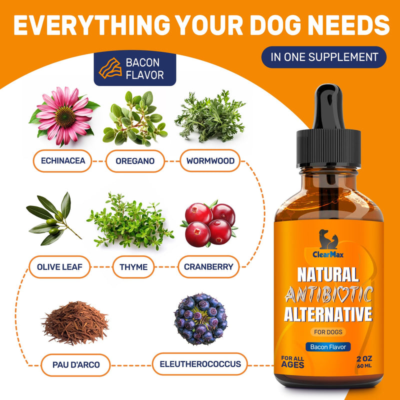 Natural Antibiotics for Dogs ◆ Dog Antibiotic ◆ Antibiotics for Dogs ◆ Dog Multivitamin ◆ Pet Antibiotic ◆ Dog Antibiotics ◆ Antibiotic for Dogs ◆ 2 Oz Bacon 2 Fl Oz