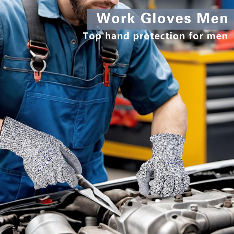 Cut Resistant Gloves with Extreme Lightweight & Thin Level 5 Wire Metal Gloves for Refined Work 12 Pairs Large (Pack of 24) Pu Coating