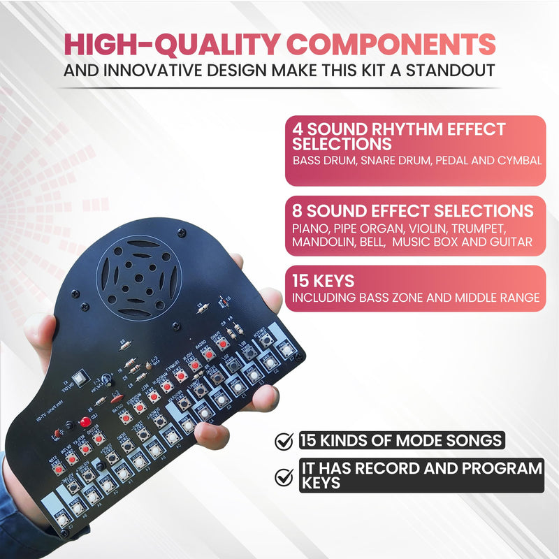 DIY Piano Soldering Project Kit Electronics Solder Practice Kit, Great STEM Project and Gift, Multi-Function