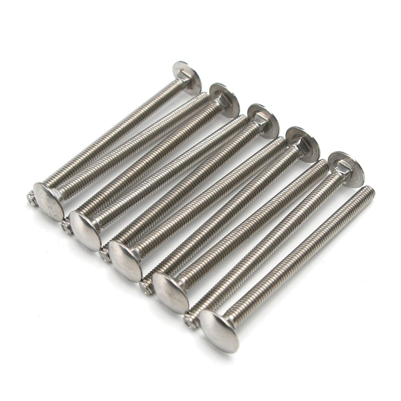 10PCS M6x80 Carriage Bolts, Fully Threaded with Square Neck and Round Head, Metric Stainless Steel Screws Coach Bolts (Thread Diameter: 6mm, Length: 80mm)