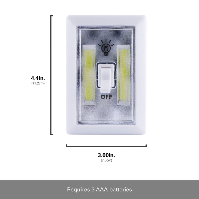 Lights by Night Wireless LED Light Switch, Battery Operated, 100 Lumens, Tap Light, Portable Light Switch, Wireless, Stick-On LED Lights, Under Cabinet, Closet, Basement and More, 39641 White 1 Pack