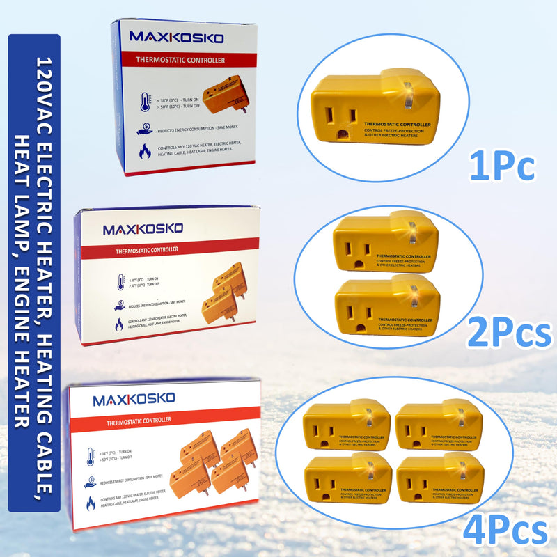 MAXKOSKO Freeze Thermostatically Controlled Outlet，Automatically Turn On Below 38 °F and Off Over 50 °F 1