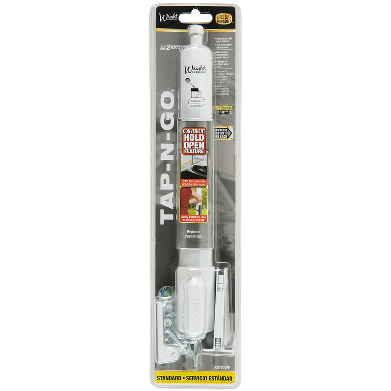 Wright Products - Standard Duty Pneumatic Screen and Storm Door Closer with TAP N GO, White 1