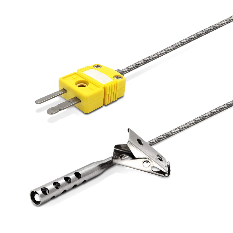 TL3163K K-Type Thermocouple Temperature Sensor Probes 316L stainless steel 752°F, Open Hole Clip for Air Temperature 400C /316L Clip