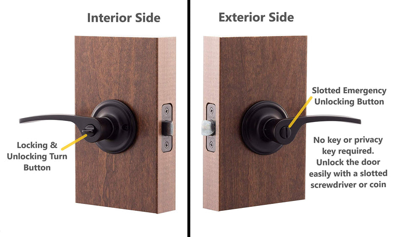 Copper Creek KL2230BC Scandinavian Privacy Kash Non-Handed Lever, Black