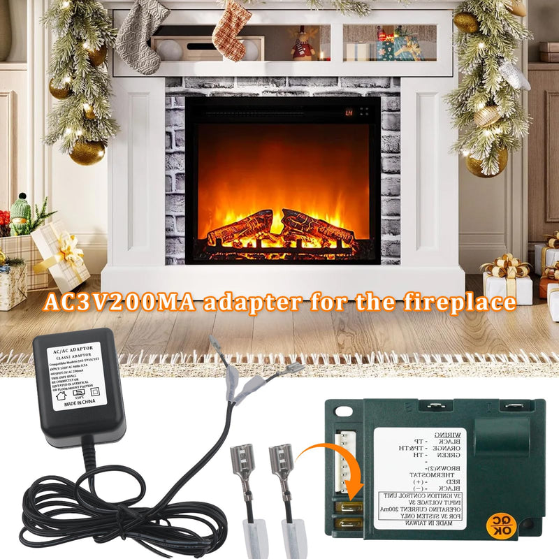 AC Adapter Transformer 3V for Dexen Fireplace Valve Gas Valve(593-593A,351)