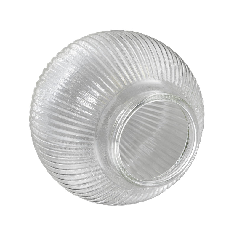 Aspen Creative 28006-75-1, 6-3/8" Reeded Clear Glass Globe For Lighting Fixture And Ceiling Fan, Fitter: 3-1/8" 1