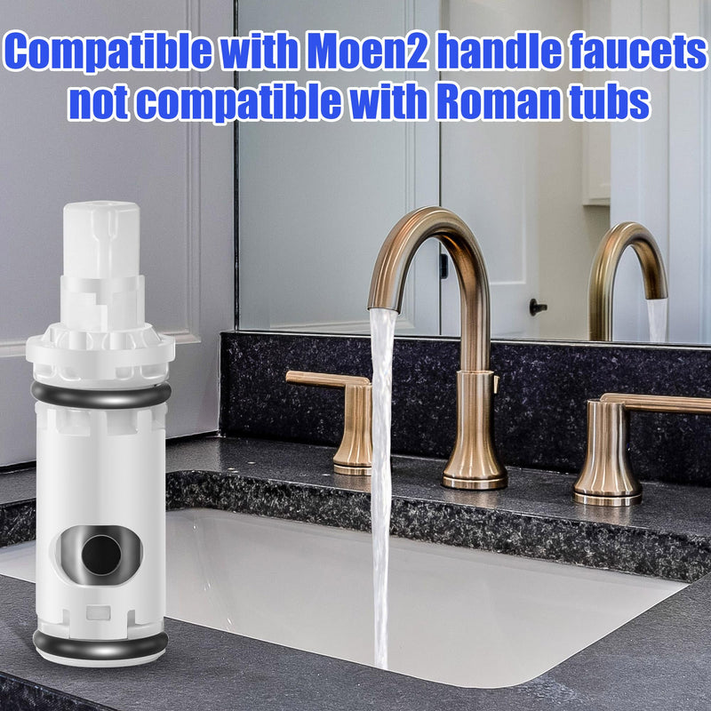 Enhon 6 Pack Faucet Cartridge Replacement Kit Compatible with Moen 1224 1224B Double Handle Faucets and Tub Showers, Durable Brass and Plastic