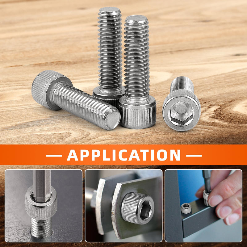 M6-1.0 x 20mm Socket Head Cap Screws Metric, Allen Socket Drive, Stainless Steel 18-8 (304), Full Thread, Bright Finish, Machine Thread, Pack of 20 M6 x 20mm
