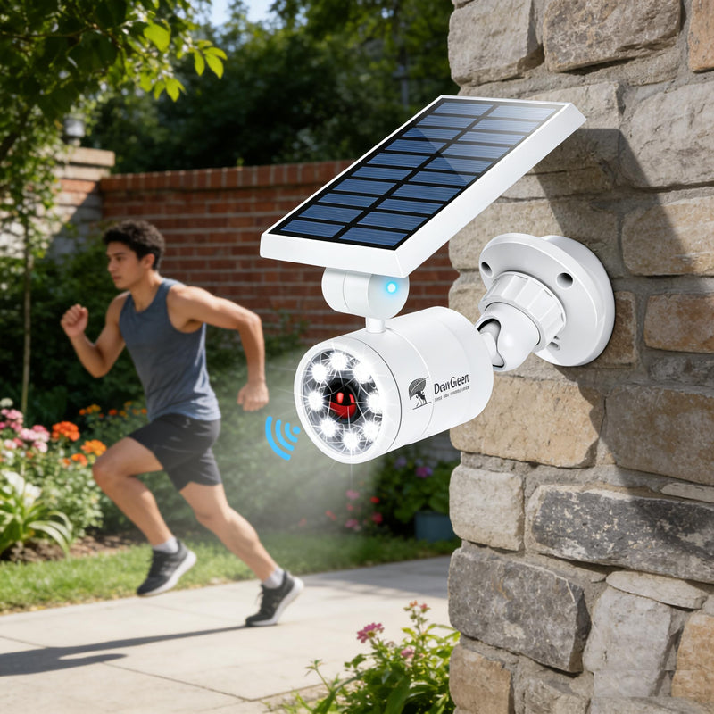 Motion Sensor Outdoor Solar Lights Waterproof Aluminum alloy(Not plastic) Solar Spot Lights, Solar Motion Detector Lights for Outside Patio Porch Wall Driveway Garden, 100-Week FREE Refund/Replacement White
