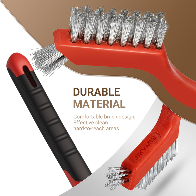 24 Pieces Stainless Steel Wire Brush Set, Stainless Steel Bristles | for Cleaning Welding Slag and Rust,Scratch Brush with Mini Head & Hanging Hole for everyday cleaning 24