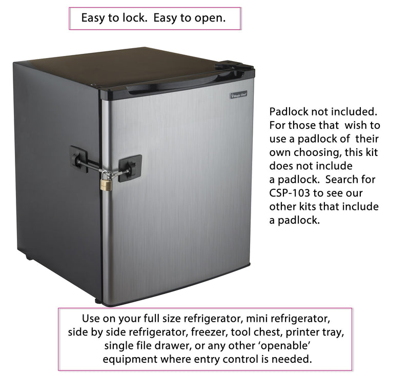2-Pack Refrigerator Lock (2-Pack, Black Without Padlock) 2-Pack, Black Without Padlock
