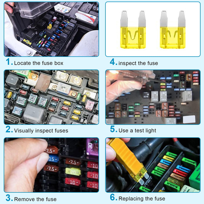 408 PCS Car Fuses Assortment Kit Standard Mini LP Mini Micro2 Blade Fuse ATO ATC APS ATS APR 2A 5A 7.5A 10A 15A 20A 25A 30A 35A 40A Replacement Fuses for Cars Trucks RVs Boat, with 1 PC Fuse Puller